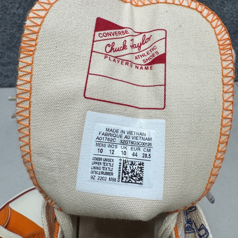 Converse Chuck 70 Hi Come Tees Unisex Mens10/Womens12 Sun Orange High Top - Picture 11 of 12